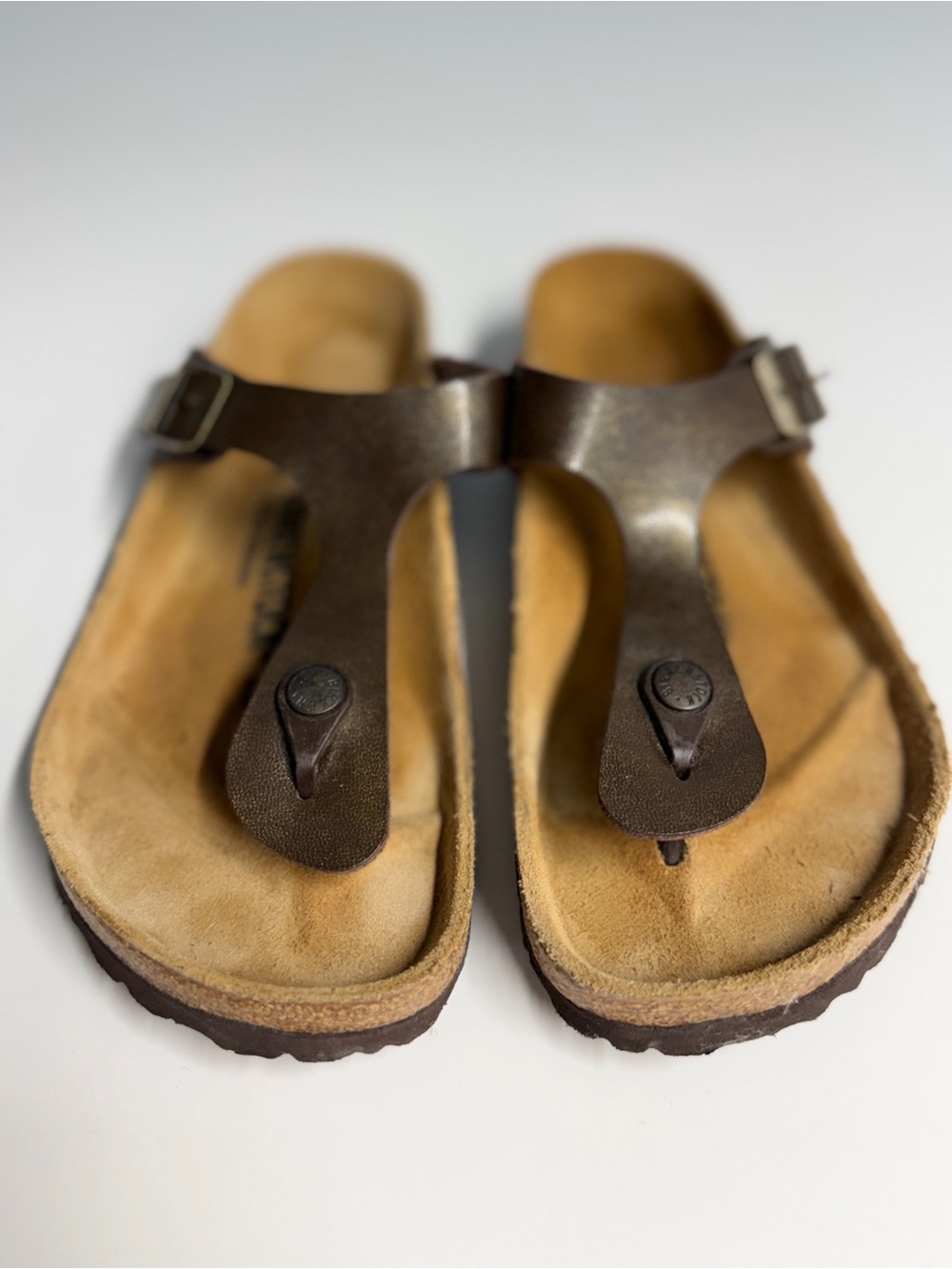 Birkenstock Brown Leather Toe-Post Sandals